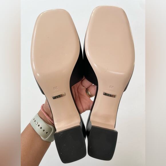 GUCCI Black leather Madelyn Crystal G Mules Block heel  EU 39 - Picture 7 of 13